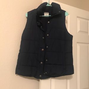 Large old navy puffy vest navy blue